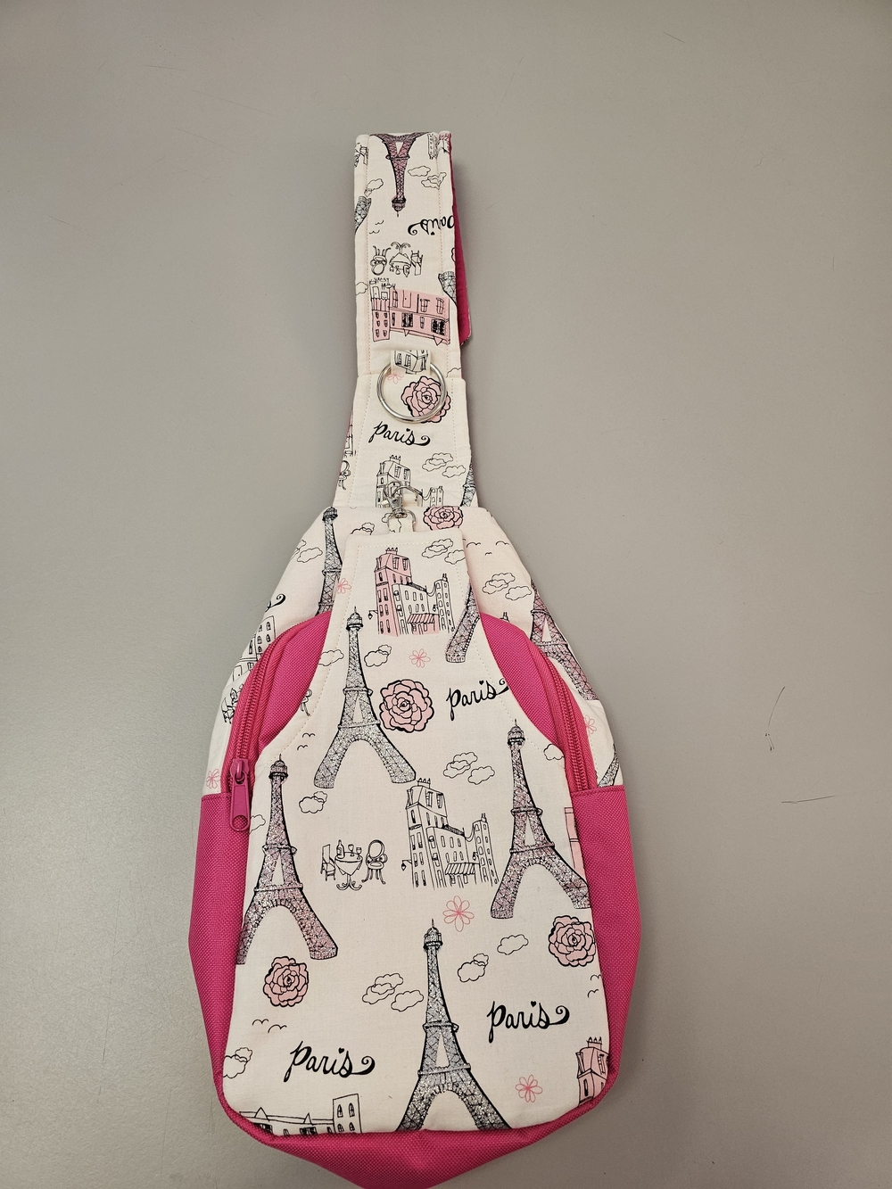 Paris Print Pink Sling Bag - Women